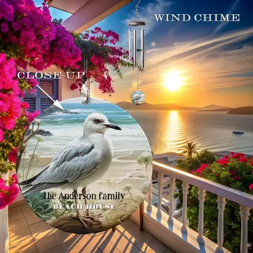 Seagull coastal beach house wind chime - coastal creations by Anne