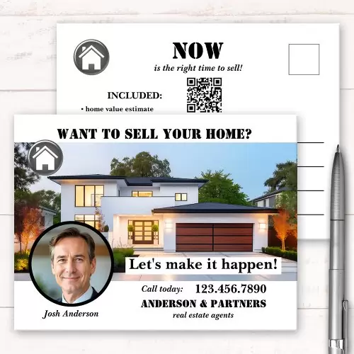 Professional real estate sell a home postcard