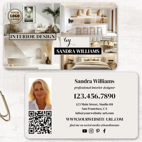 Portfolio photo collage interior design professional business card