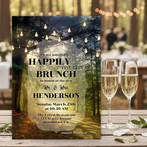Enchanted forest Happily Ever After wedding brunch invitation