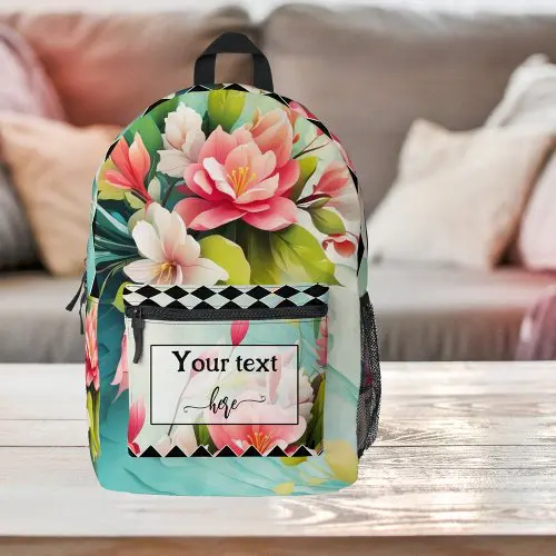 Colorful floral modern art printed backpack