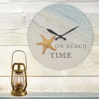 Starfish waves beach house wall clock