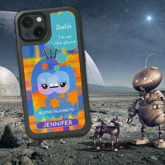 Funny colorful alien kids phone case - gifts for children