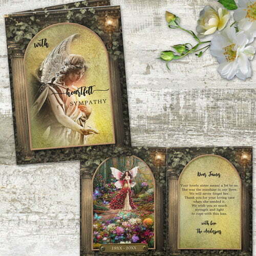 Bohemian sympathy angel photo greeting card