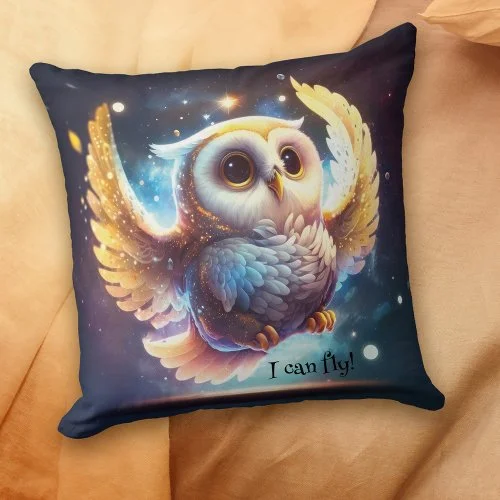 A magical and adorable baby owl pillow