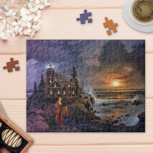 Magical fantasy sunset on the coast puzzle