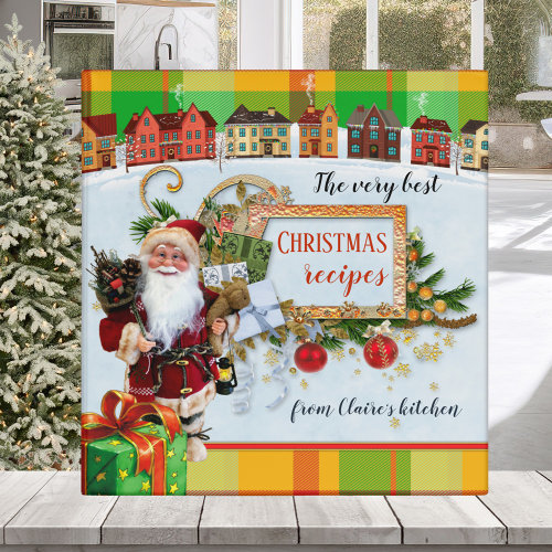 Scrapbook Colorful Christmas Recipe Binder - personalized binders