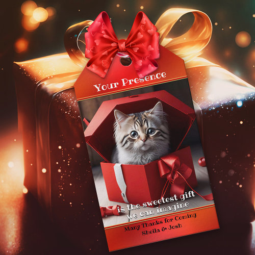 Cute sweet kitten Thank You Birthday or Christmas gift tag