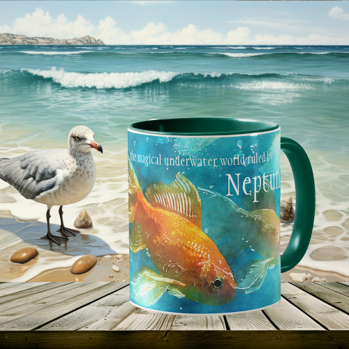 Underwater Neptune Pisces fish mug