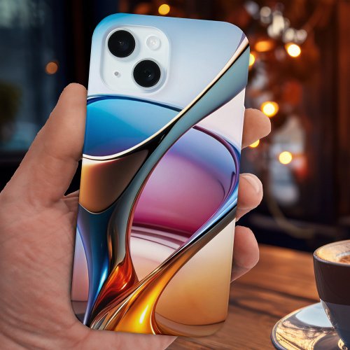 Stylish abstract liquid glass contemporary art phone case