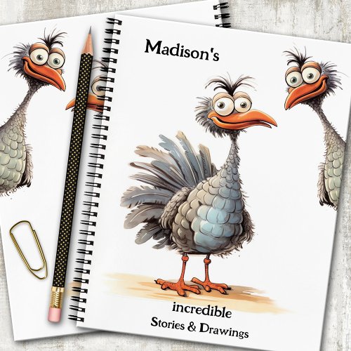 Funny birds cute story and drawings notebook