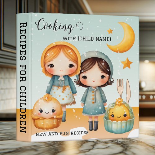 Cooking with children cute winter recipe binder