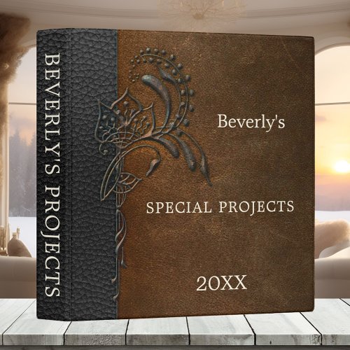 Faux leather metallic stylish personalized binder