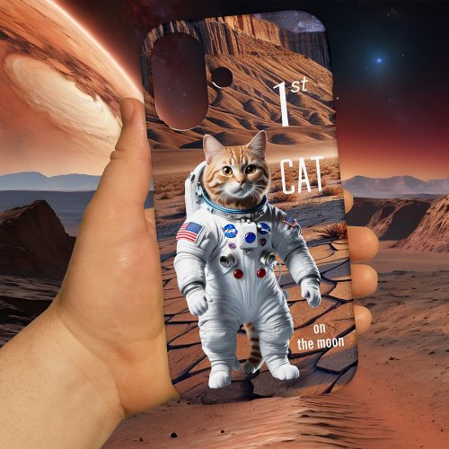 First cat on the moon funny phone case