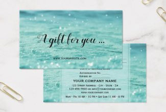 Water Sparkles Beauty Spa Gift Card Template