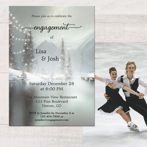 Your photo Christmas winter engagement party invitation