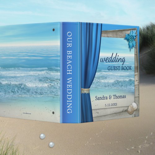 Boho chic beach or coastal wedding photo binder