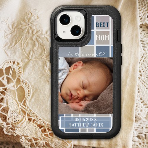 Modern geometric design photo mother's day personalized phone case - mother's day gifts