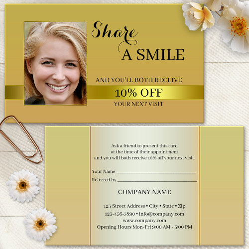 Share a Smile Gold Referral Business Card