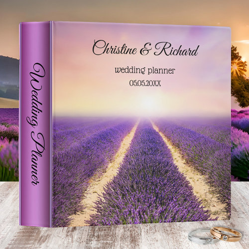 Romantic Country Lavender Field Wedding Planner Binder