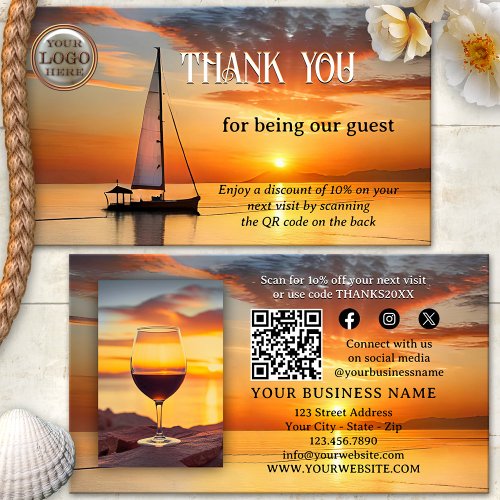 Logo QR code photo Thank You B and B or guesthouse business card