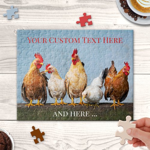 Cute chicken farm birds personalized puzzle