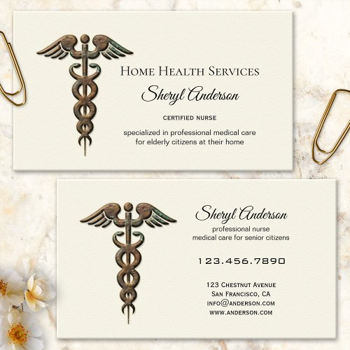 Professional elderly care private nurse business card