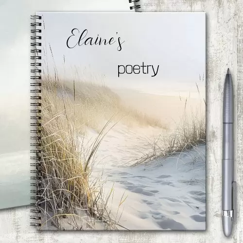 Dune grass beach poetry notebook