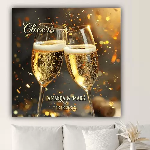 Festive sparkling wine cheers acrylic wall print