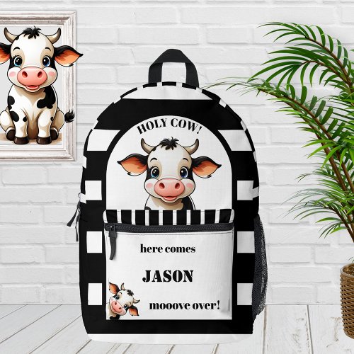 Funny cow cute back to school backpack