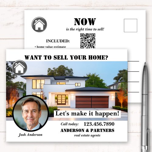 Professional real estate sell a home postcard