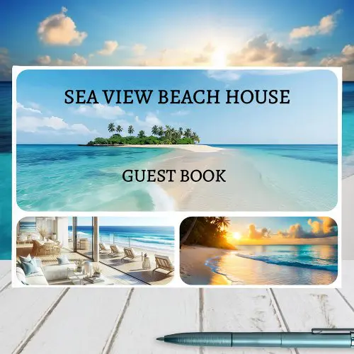 Your custom photo collage beach guest house book