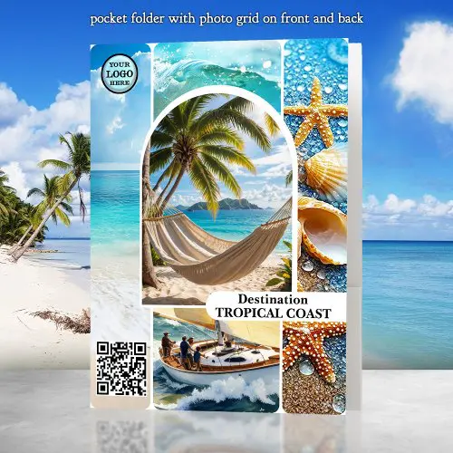 Your destination travel agency photo collage pocket folder