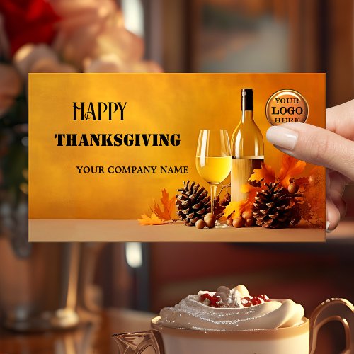 Happy Thanksgiving Autumn business card