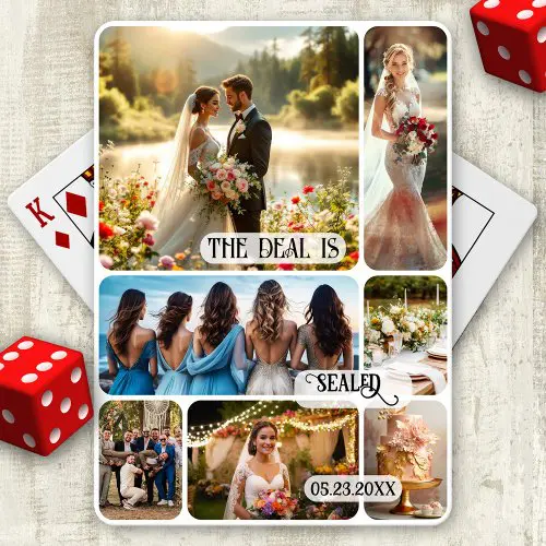 Wedding photo collage keepsake playing cards