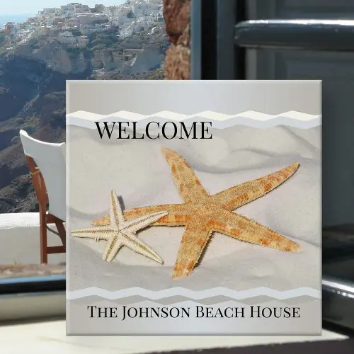 Starfish sandy beach house ceramic tile
