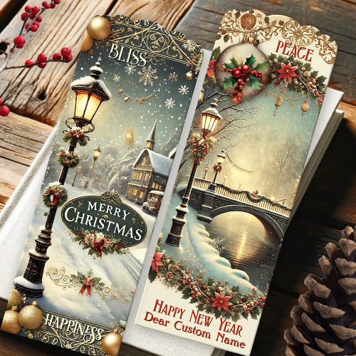 Elegant vintage Christmas bookmarks