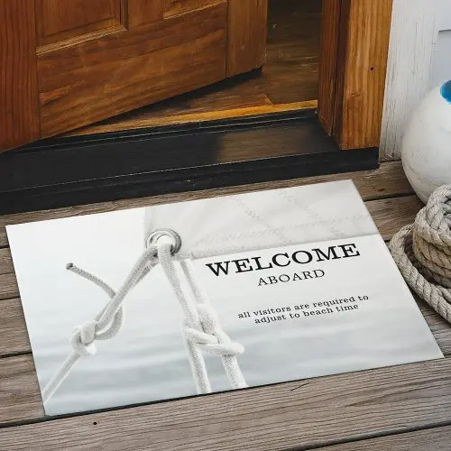 Nautical sailboat beach house doormat