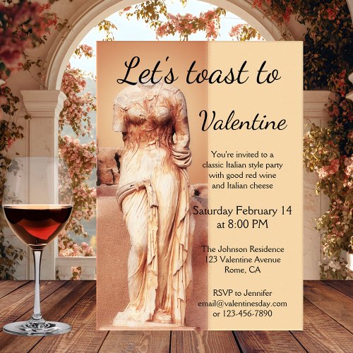 Classic Italian love goddess Valentine Day invitation