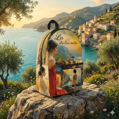 Italian art romantic feminine personalized backpack