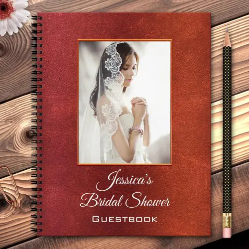 Your photo bridal shower guestbook notebook