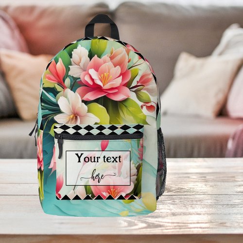 Colorful floral modern art printed backpack