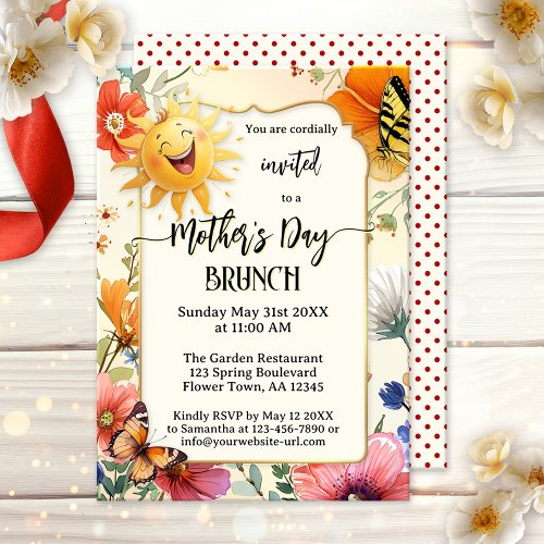 Whimsical Happy Mother's Day brunch invitation