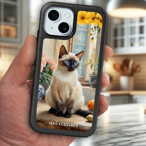 Artistic fine art painted Siamese cat phone case