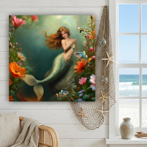 Enchanted underwater garden ocean mermaid acrylic wall art