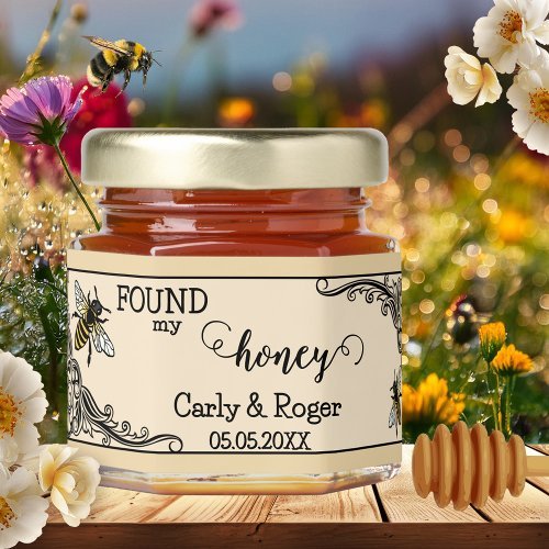 Art deco retro bridal shower or wedding honey bee favor jar