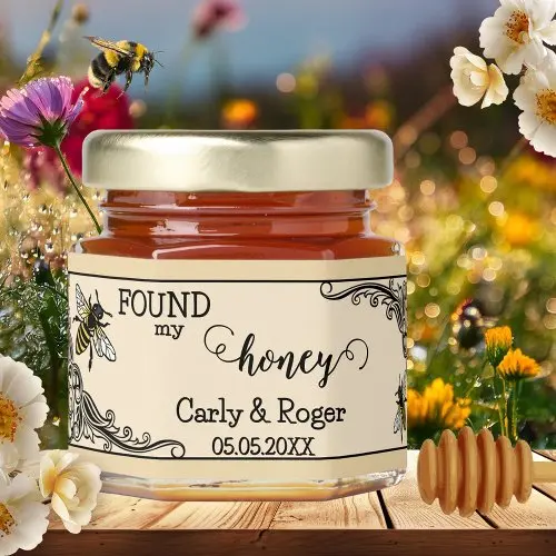 Art deco retro bridal shower or wedding honey bee favor jar