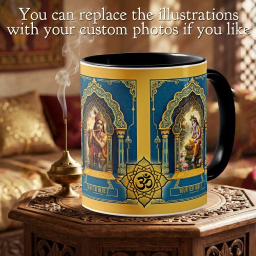 Divine lord Krishna Om symbol or custom photo mug