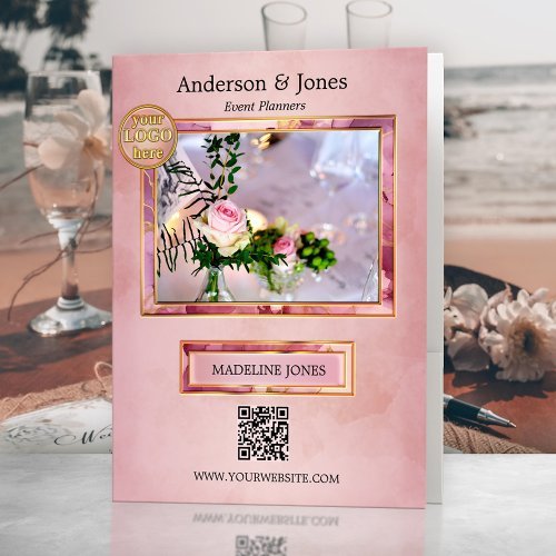 Event planner custom photo pink pocket folder