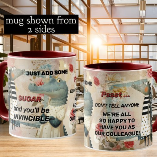 Funny alligator crocodile co-worker appreciation coffee mug